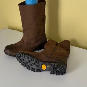 Peter Nappi Handmade Brown Leather Calf Height Boots Size 39 Read